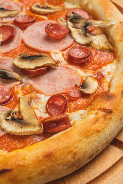 istock Food textures top view, close-up. Pizza close-up 1489055698