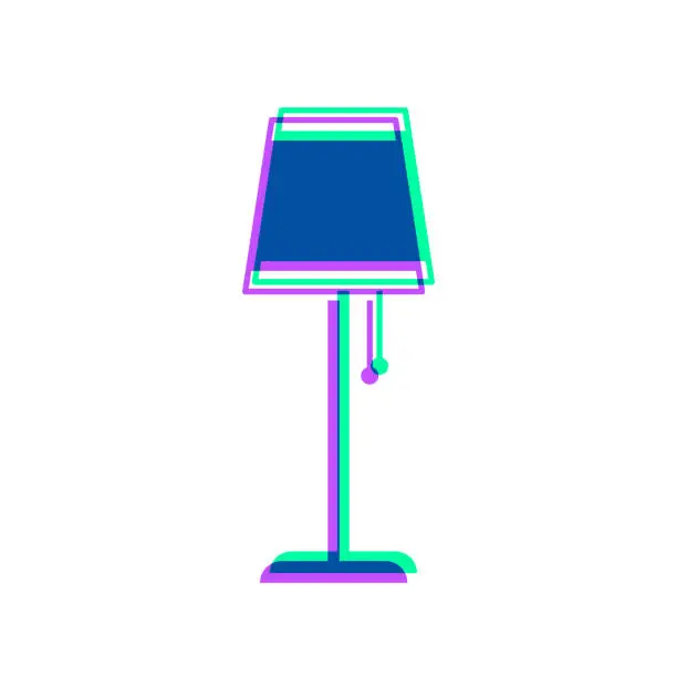 Vector illustration of Floor lamp. Icon with two color overlay on white background