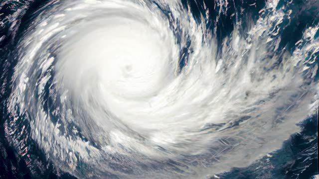Hurricane Storm tornado, satellite view. Elements of this video furnished by NASA