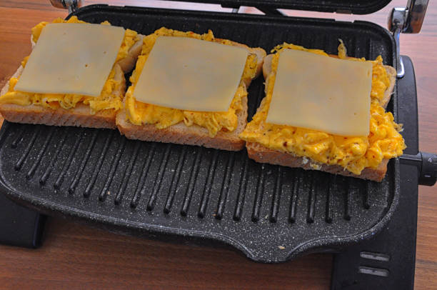 istock Toast with egg and cheese on the toaster. 1489065619