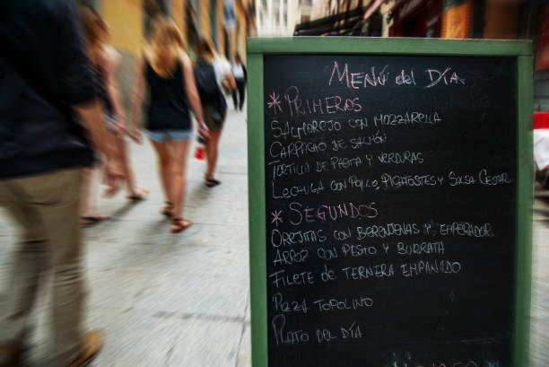 istock City life in Madrid, Spain: tapas restaurant menu 1489069832