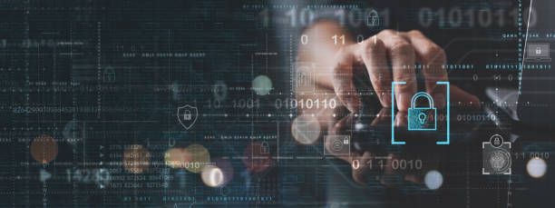 istock Cyber security, internet network. Businessman using laptop and digital tablet with digital padlock, personal data protection on internet technology networking and cloud computing 1489073524