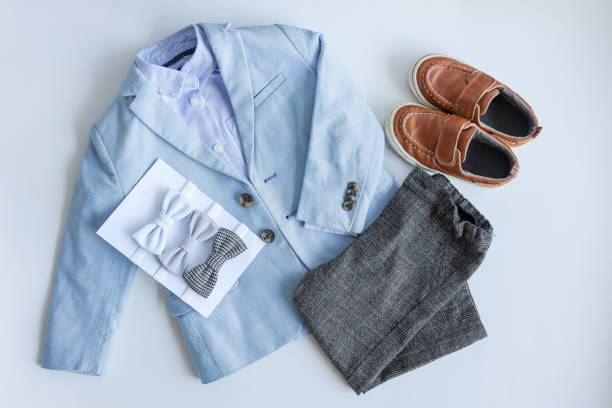 istock Stylish outfit for a boy, top view, flat lay 1489084589