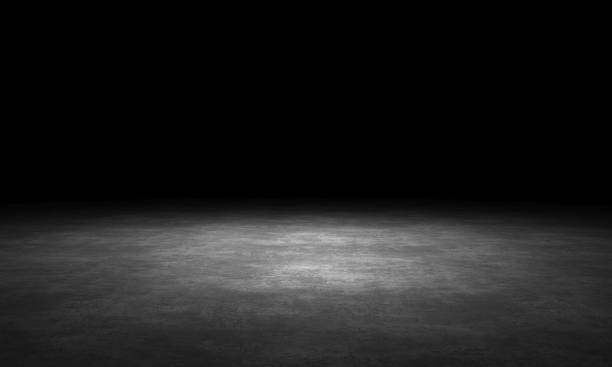 istock Black background with spotlight to stone ground. Dark interior background. 3D rendering 1489084698