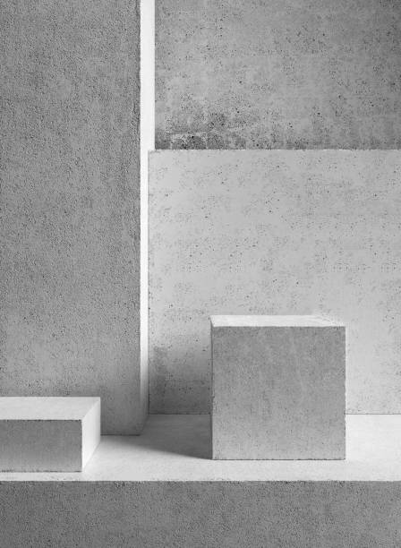 istock Concrete pedestal. Minimal empty podium product presentation or decoration. 3d illustration 1489084883