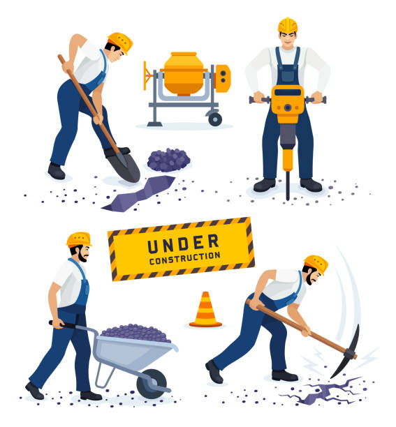 Construction Workers. vector art illustration