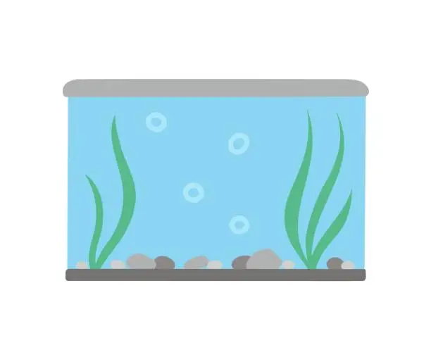 Vector illustration of rectangular aquarium