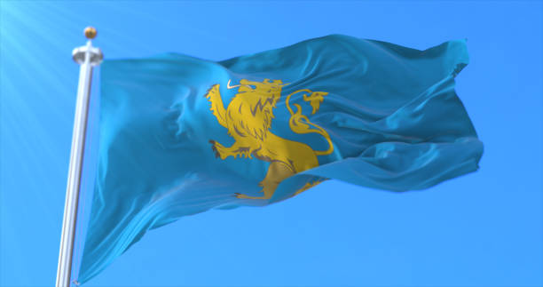 bandeira do oblast de lviv, ucrânia - naval flag - fotografias e filmes do acervo
