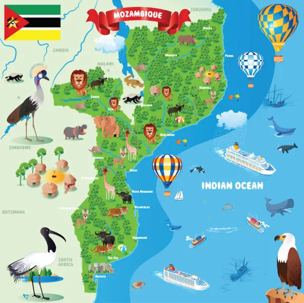 Vector illustration of Mozambique Map