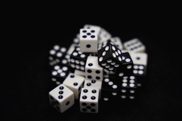 black dice on a white background