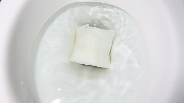 footage of white toilet paper