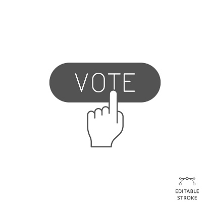Vote Flat Lineal Icon with Editable Stroke. The Icon is suitable for web design, mobile apps, UI, UX, and GUI design.