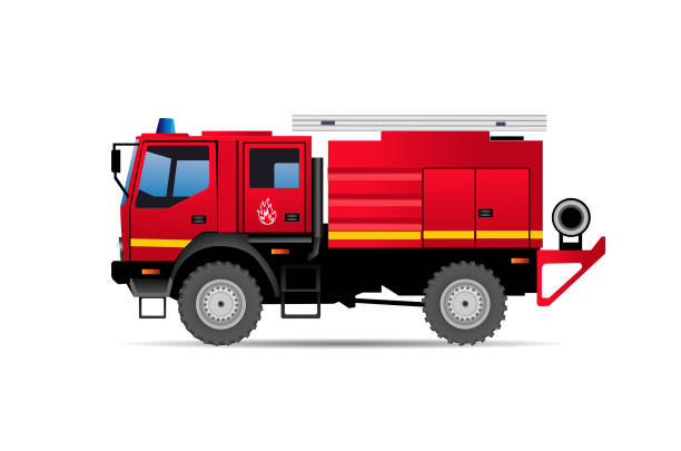 wóz strażacki - fire engine flash stock illustrations
