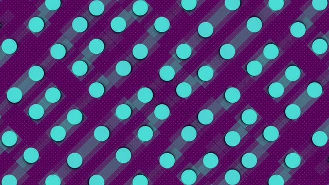 An optical illusion is formed by an abstract blue-purple pattern in a seamless loop animation. Geometric background. 3d rendering 4K
