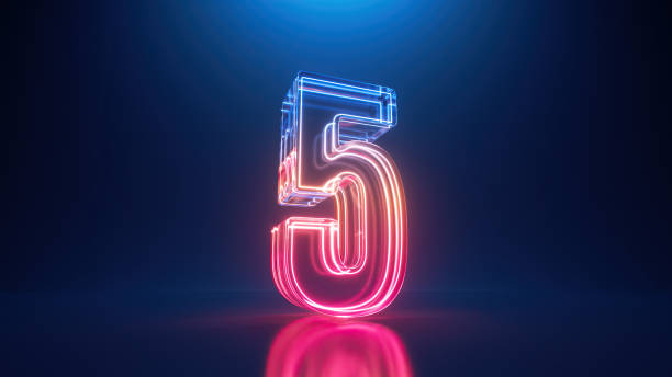 istock 3d rendering. Neon number three. Glowing colorful line inside the glass symbol 3 shape. Top chart 1489099935