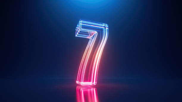 istock 3d rendering. Neon number six. Glowing colorful line inside the glass symbol 6 shape. Top chart 1489100508