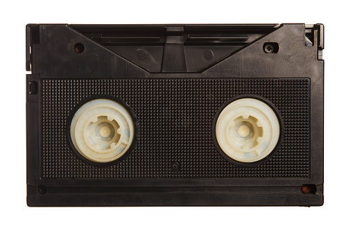 Videocassette vhs tape isolated on white background