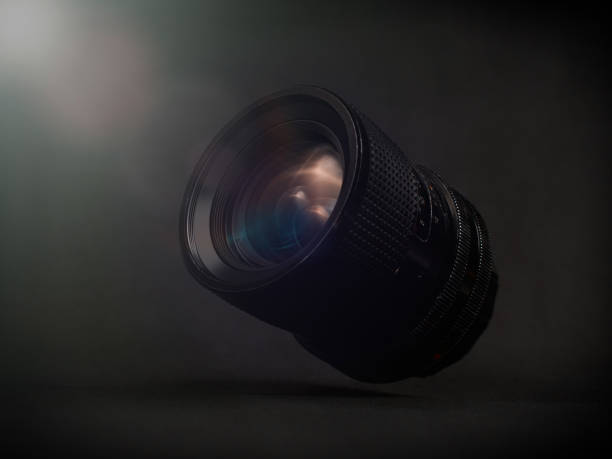 istock Digital camera lens, DSLR camera lens levitating, floating in the air 1489105046