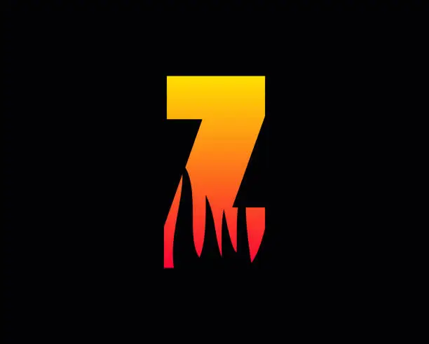 Vector illustration of Z letter flame logo design fire logo