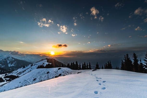 istock Beautiful sunset in Almaty mountains 1489115476
