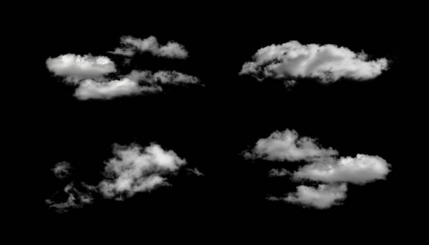 istock A set of clouds on a black background. The texture of clouds. 1489120320