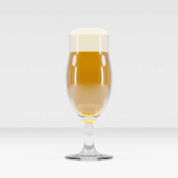 istock Glass of beer on white background. 3d render 1489126122