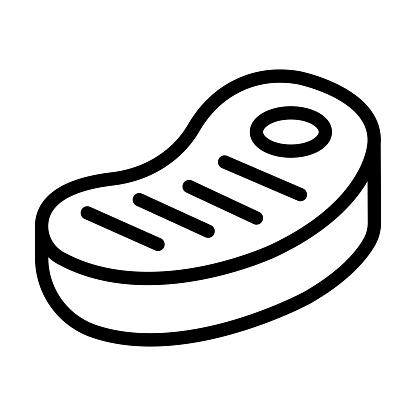 Meat Vector Thick Line Icon For Personal And Commercial Use.