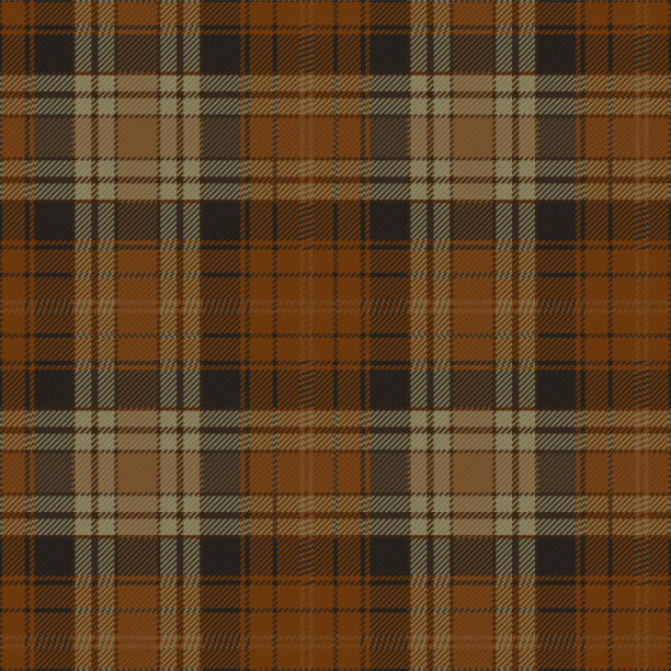 Orange Scottish Tartan Plaid Pattern Fabric Swatch - Illustration vectorielle