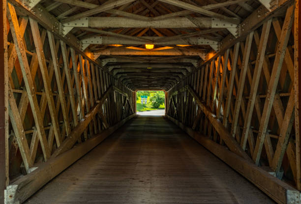 istock Inside of wooded bridge Kent, CT, USA 1489134380