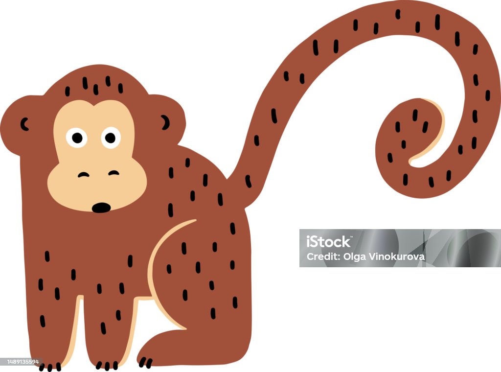 Monkey Vector File Simple Simple Illustration Of Cute Monkey Vector Element Stock Illustration ...