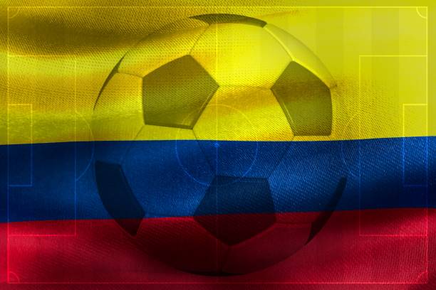 Colombia flag - realistic waving fabric flag