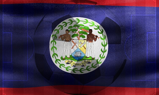 Belize flag - realistic waving fabric flag