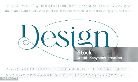 istock An Elegant Serif Font with a big set of swashes 1489143079