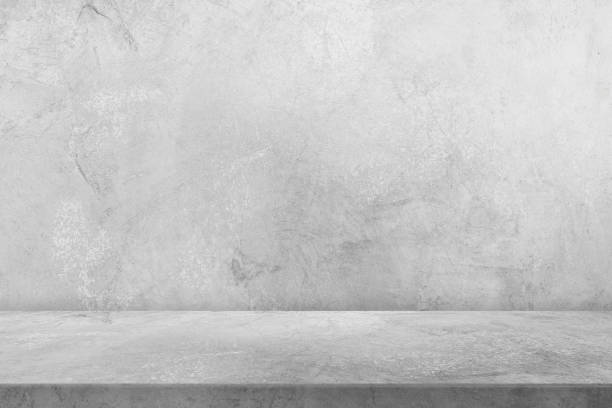 istock Empty gray cement wall room interior studio backgrounds and rough floor concrete, material displays product design 1489143737