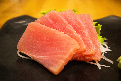 Delicious fresh Otoro salmon sashimi