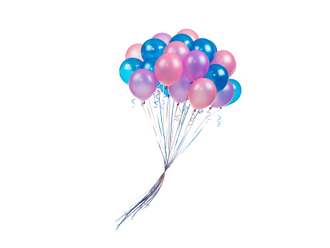 pastel color balloons on a white background