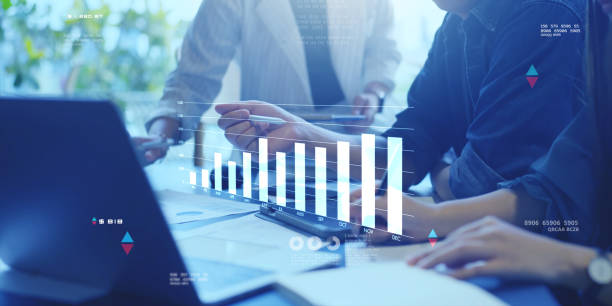 istock Business finance data analytics graph chart report, man typing computer keyboard investment  digital GDP marketing KPI sale data report financial management technology, DevOps engineer 1489149945