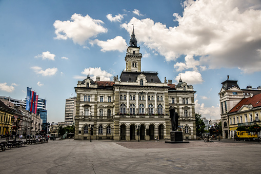 Majestic Town Hall In Trg Slobode, Center Of Novi Sad, Serbia