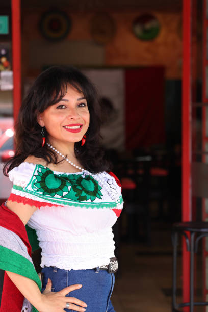 istock Young lady wearing Mexican Dress 1489150791