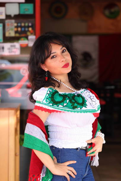 istock Young lady wearing Mexican Dress 1489150796
