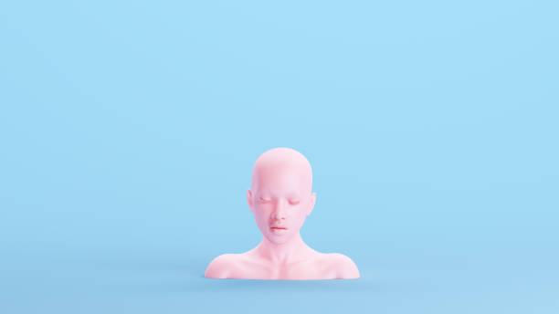 istock Pink Non-Binary Gender Bust Face Head Human Tranquillity Silence Asexual Blue Kitsch Background 1489152701