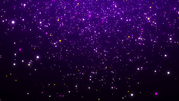 Background of falling magic dust particles. Abstract magic concept. Energy flow of blue particles. 3D rendering.
