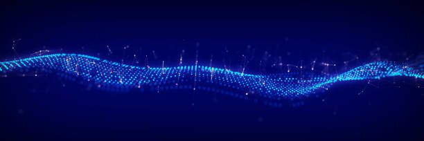 istock Dynamic sound wave. Musical particle pulsing. Blue energy flow concept. 3D rendering. 1489159952