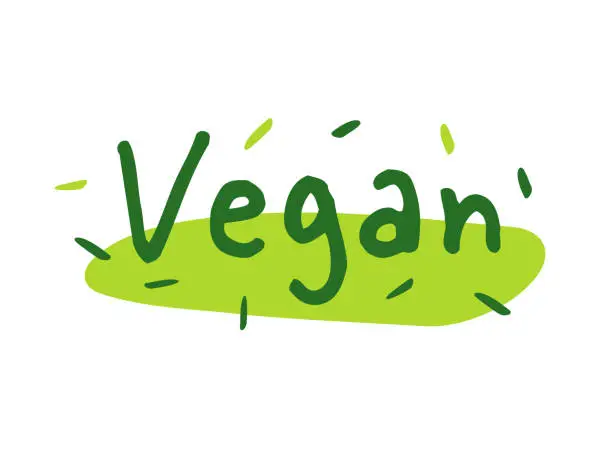 Vector illustration of Vegan Natural Product Badge with Abstract Shape