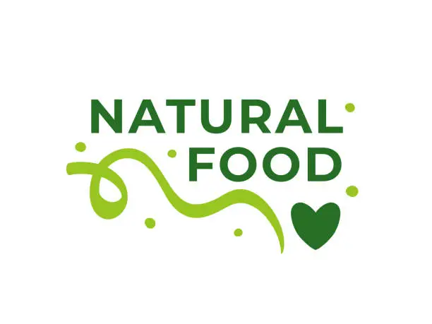 Vector illustration of Natural Food  Badge Design