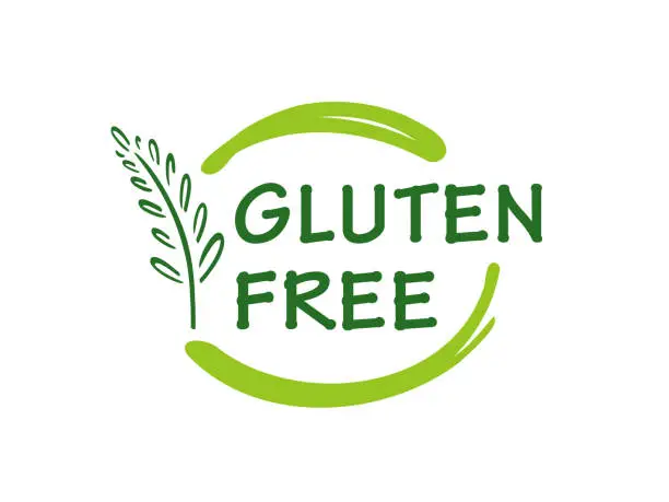 Vector illustration of Gluten Free Label Badge with Branches