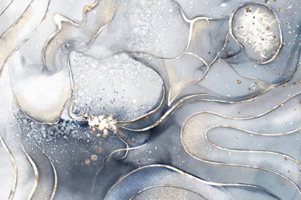 istock Abstract fluid with alcohol ink technique and gold glitter_26 1489164739