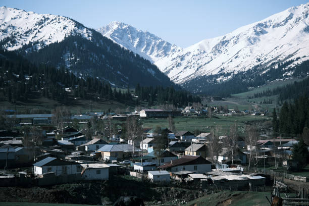 istock High angle view on mountain village 1489166259