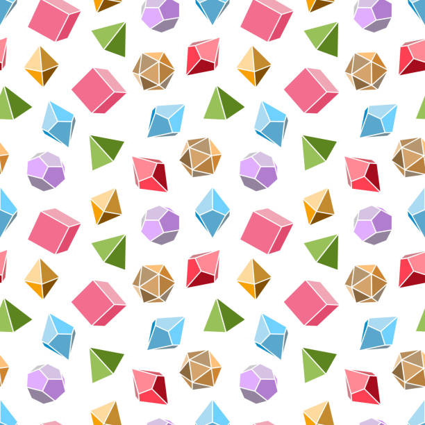 illustrazioni stock, clip art, cartoni animati e icone di tendenza di modello di dadi senza soluzione di continuità per giochi da tavolo. - hexahedron