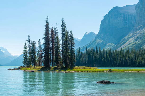 istock Spirit Island Reflection, Jasper, Canada 1489180145